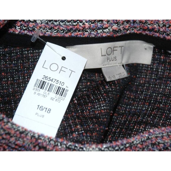 NWT Loft Plus Pink Purple Textured Knit Turtleneck Sweater Size 16 18 3/4 Sleeve - Picture 6 of 8